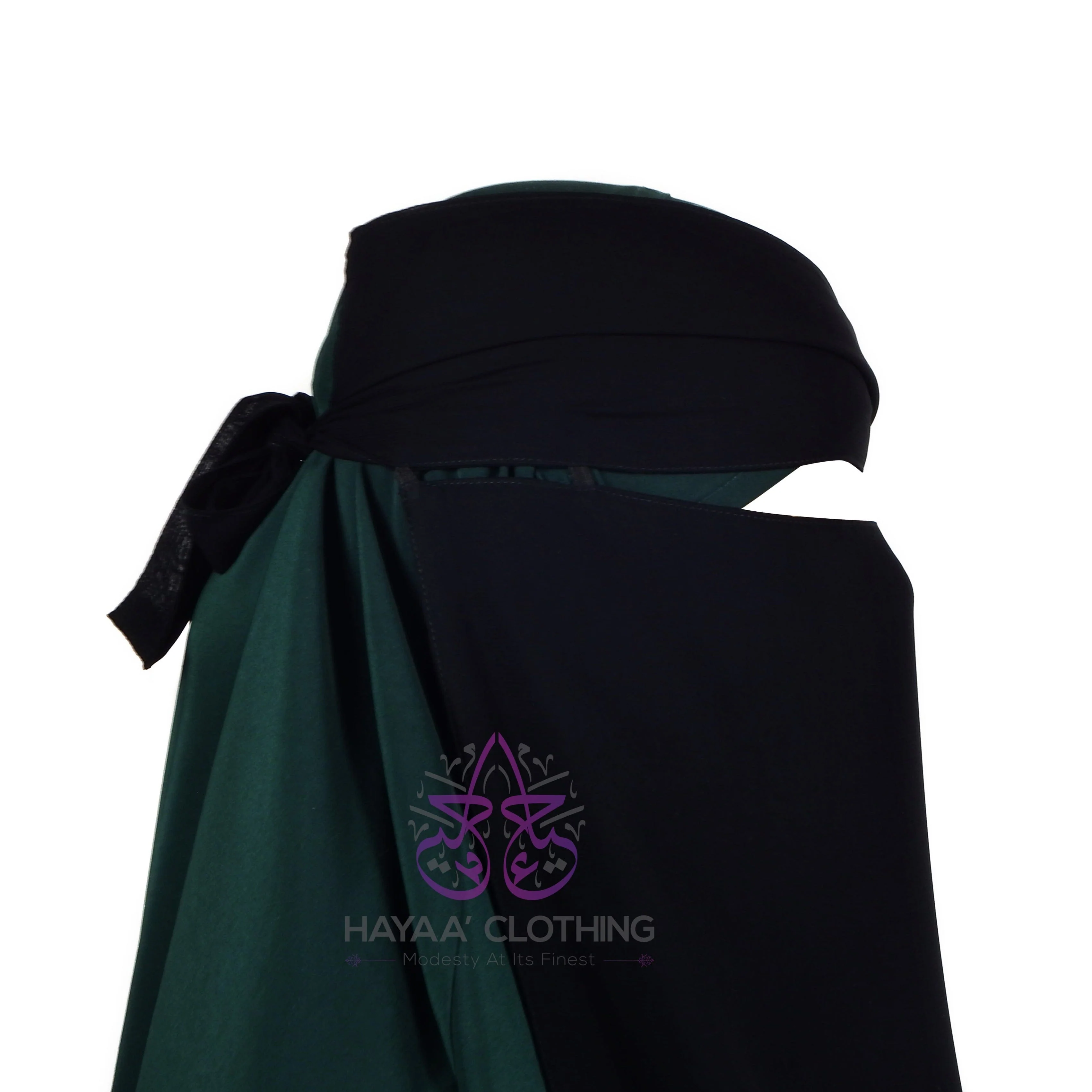 Single Layer Flap Niqab - Black - Image 3